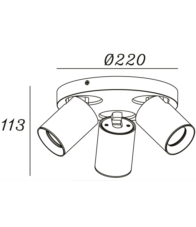 strakke 3 lichts spot wit