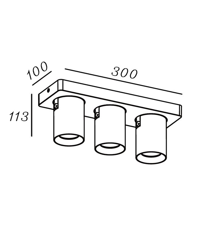 spot strak wit 3lichts balk MEGANO