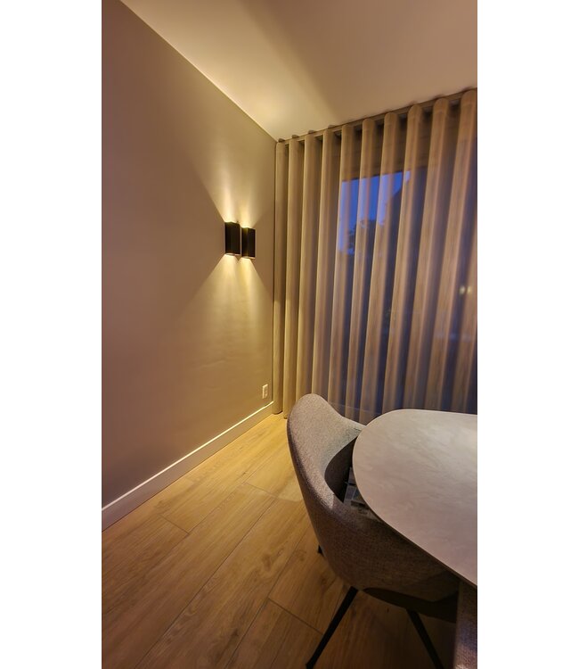 Strakke wandlamp up en down light -H22cm-Cacao