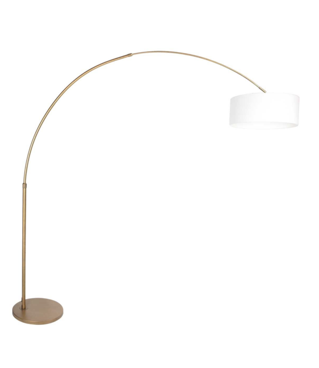 Booglamp verstelbaar brons incl witte kap