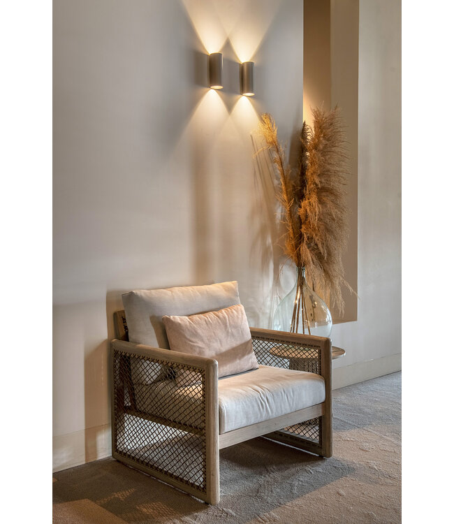 Wandlamp Champagne Brody  rond 2x 6w ingebouwd led ip 65