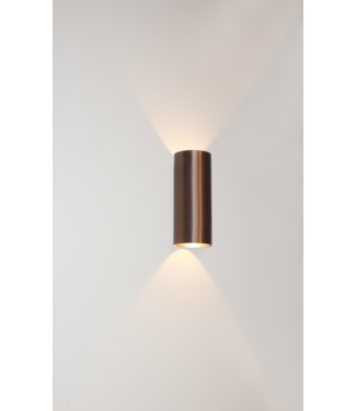 Artdelight Wandlamp Brons geborsteld  Brody  rond 2x 6w ingebouwd led  ip65