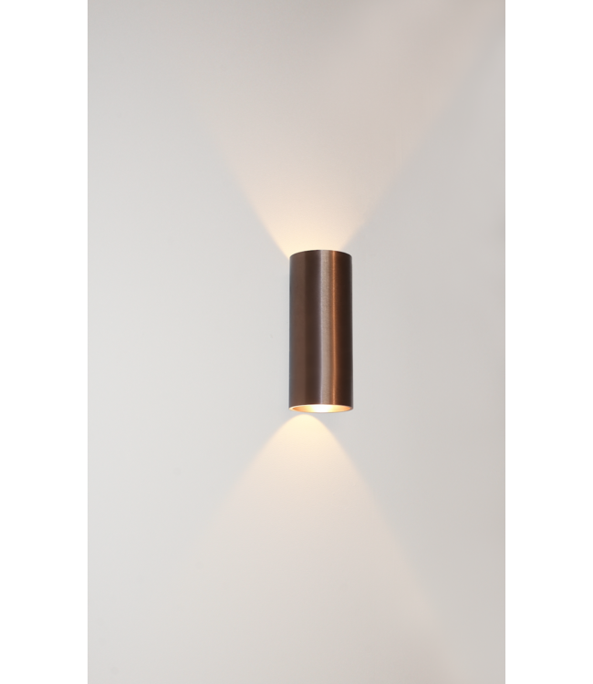 Wandlamp Brons geborsteld  Brody  rond 2x 6w ingebouwd led  ip65