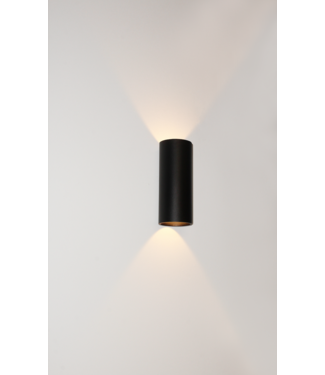 Artdelight Wandlamp mat zwart   Brody  rond 2x 6w ingebouwd led  ip65