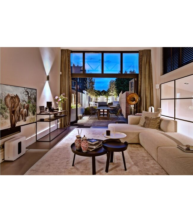 Wandlamp mat zwart  Brody  rond 2x 6w ingebouwd led  ip65