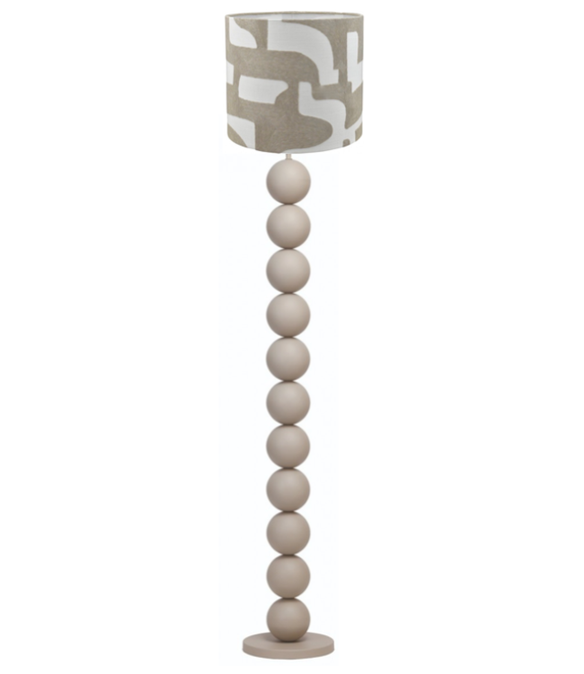 Freelight Bollen vloerlamp taupe/beige hoogte met kap 180cm