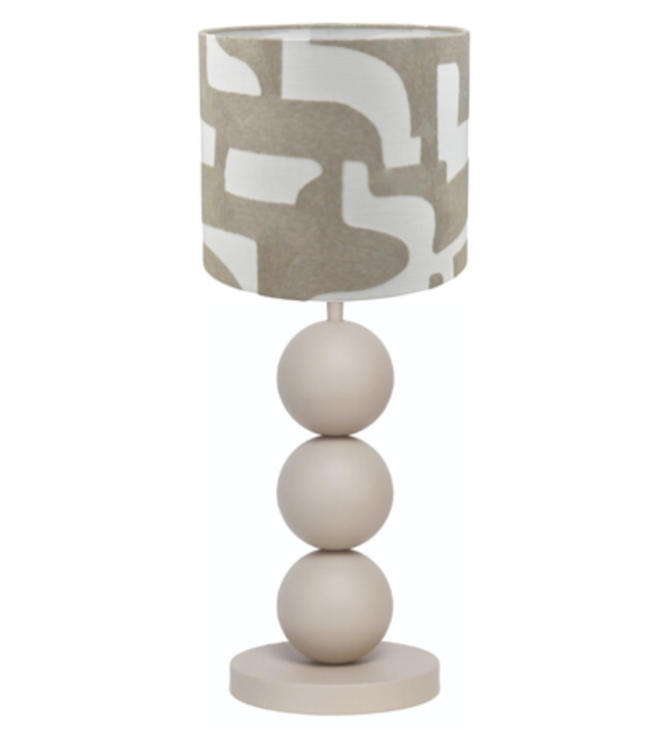 Bollen Tafellamp taupe/beige hoogte met kap 55cm