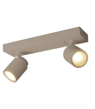 Freelight 2 lichts spot rechthoek beige/taupe gu10