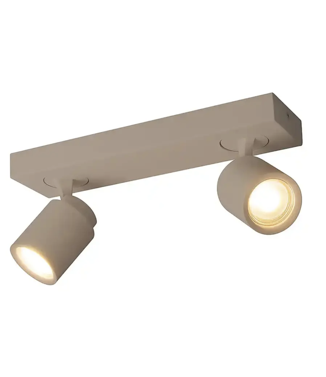 Freelight 2 lichts spot rechthoek beige/taupe gu10