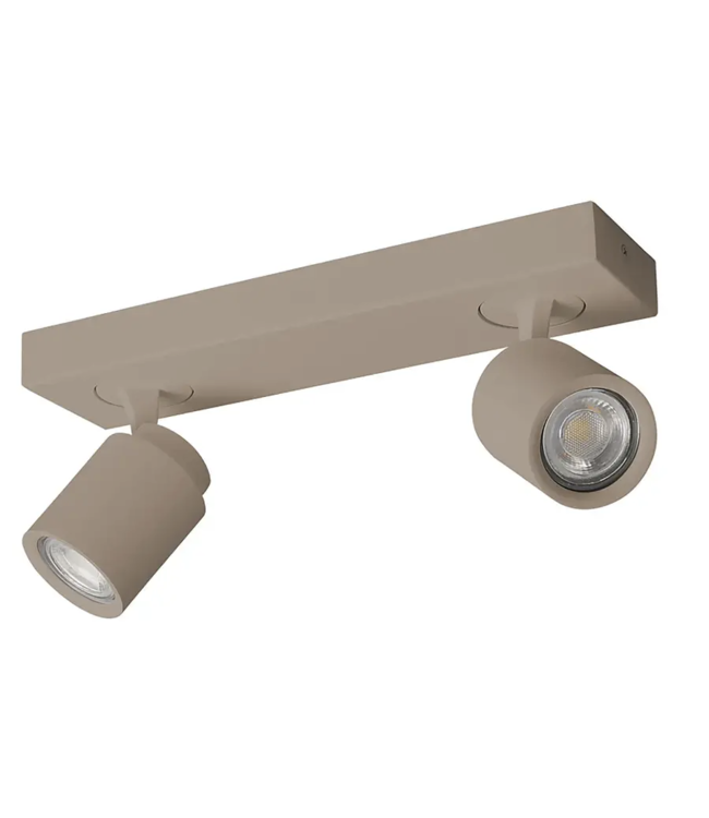 2 lichts spot rechthoek beige/taupe gu10