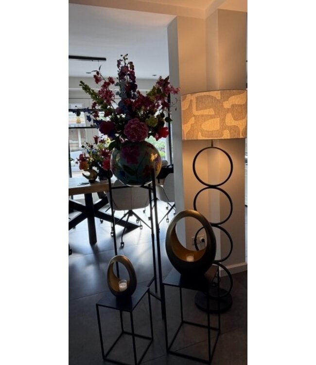 Stoere tafellamp incl ovale japandi blanc newlook kap 75cm hoog