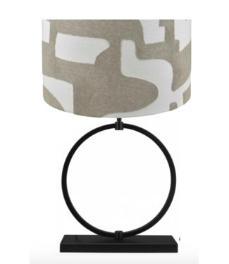 Toplicht Stoere tafellamp  incl ovale japandi beige newlook kap 75cm hoog