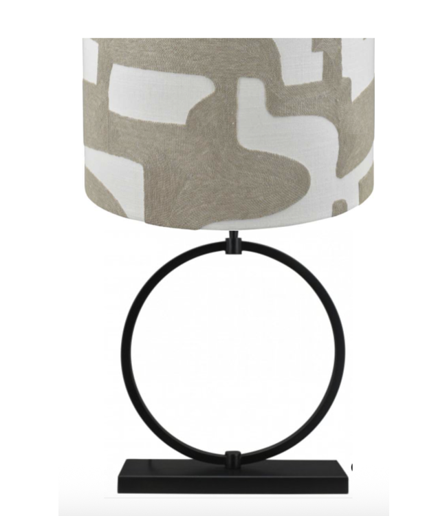 Toplicht Stoere tafellamp  incl ovale japandi beige newlook kap 75cm hoog