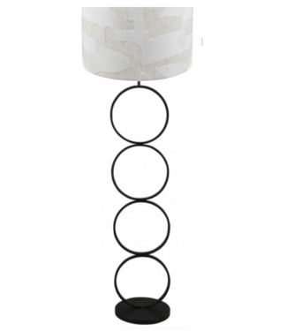 Toplicht Stoere vloerlamp incl ovale blanc  japandi kap 170hoog
