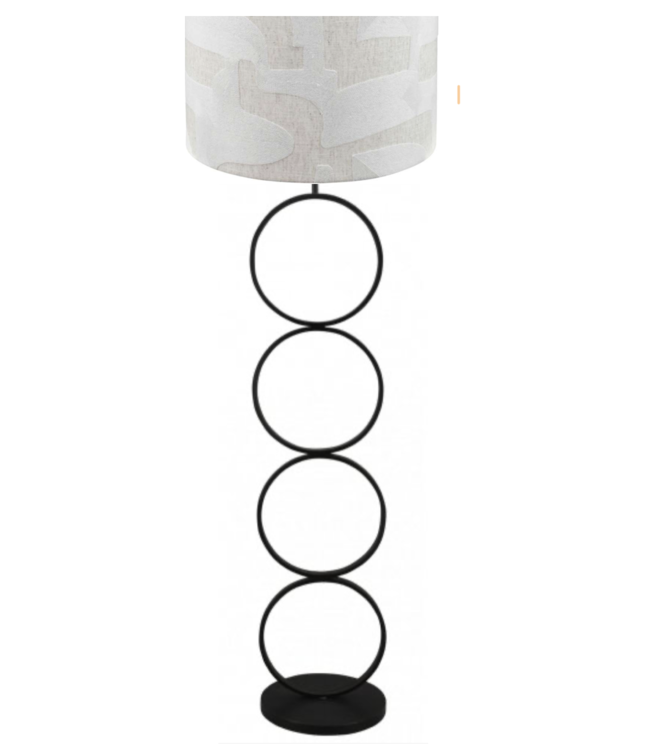 Stoere vloerlamp incl ovale blanc  japandi kap 170hoog