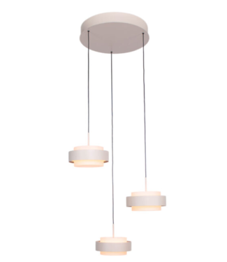 Freelight Pendelbare hanglamp in zandkleur 3L rond 33cm dimbaar