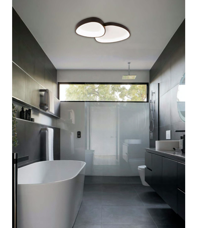 Plafondlamp organische vormen 29cm en 38cm Zwart