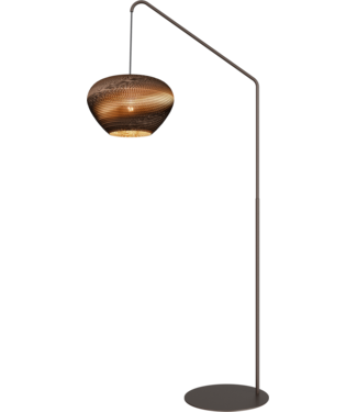 Masterlight Cacao  booglamp met een Cartone kap H200cm