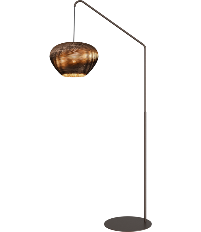 Masterlight Cacao  booglamp met een Cartone kap H200cm