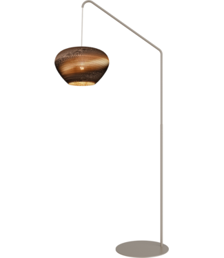 Masterlight Terra Beige   booglamp met een Cartone kap H200cm
