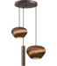 Masterlight Ronde cacao hanglamp met Cartone kappen 35cm 3lichts