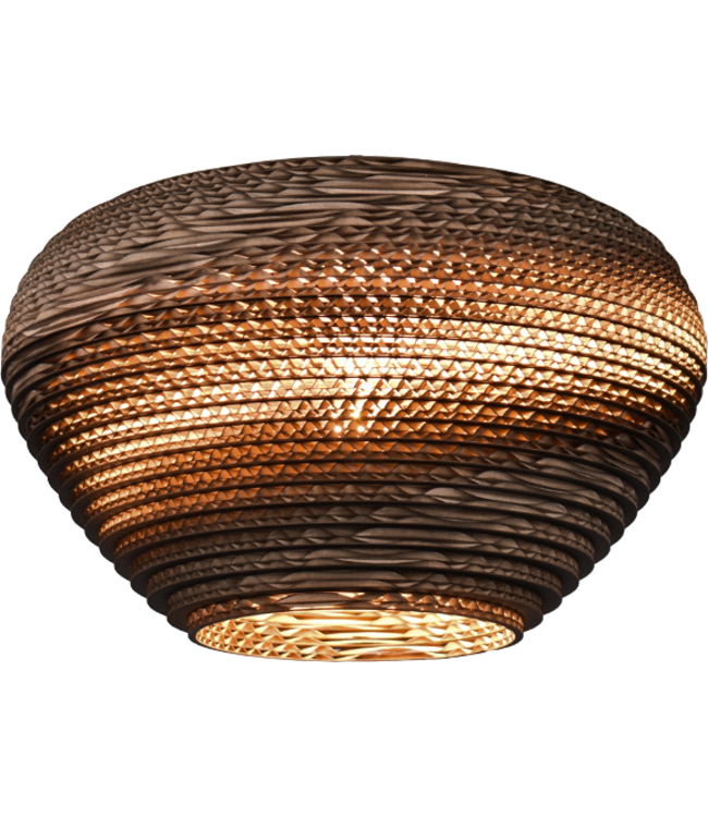 Ronde cacao hanglamp met Cartone kappen 50cm 5lichts