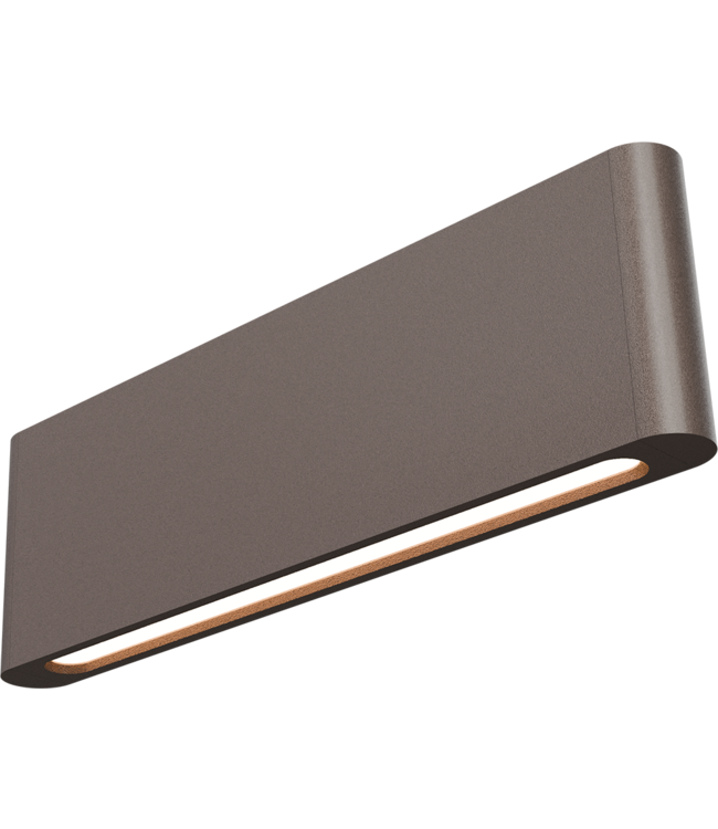 Masterlight Strakke platte  wandlamp up en down light -Cacao  34cm-10cm