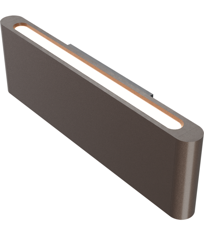 Strakke platte wandlamp up en down light -Cacao 34cm-10cm