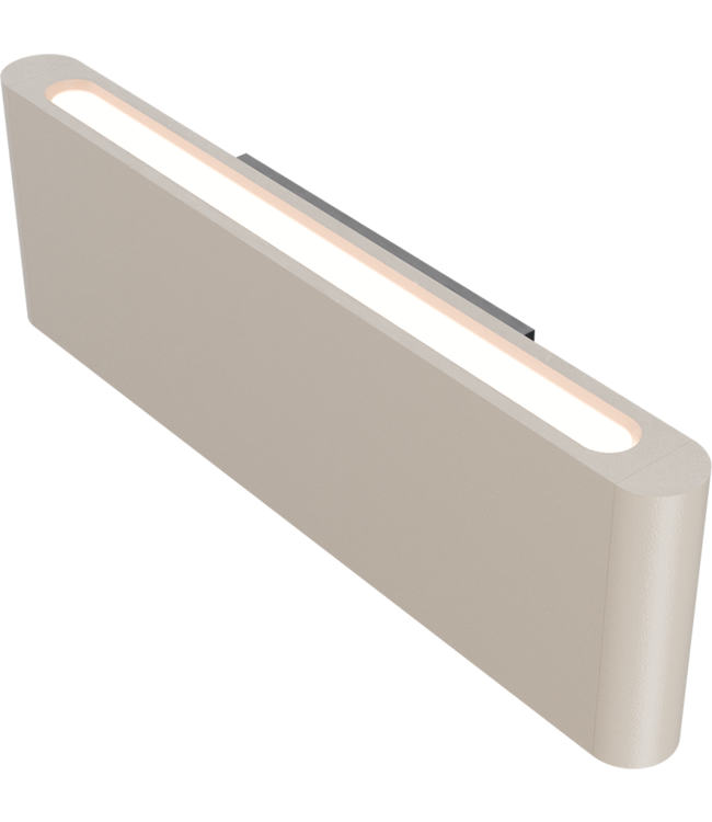Strakke platte wandlamp up en down light -Terra Beige 34cm-10cm