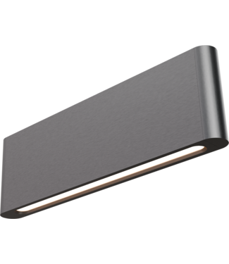 Masterlight Strakke platte  wandlamp up en down light -Black  nickel  34cm-10cm