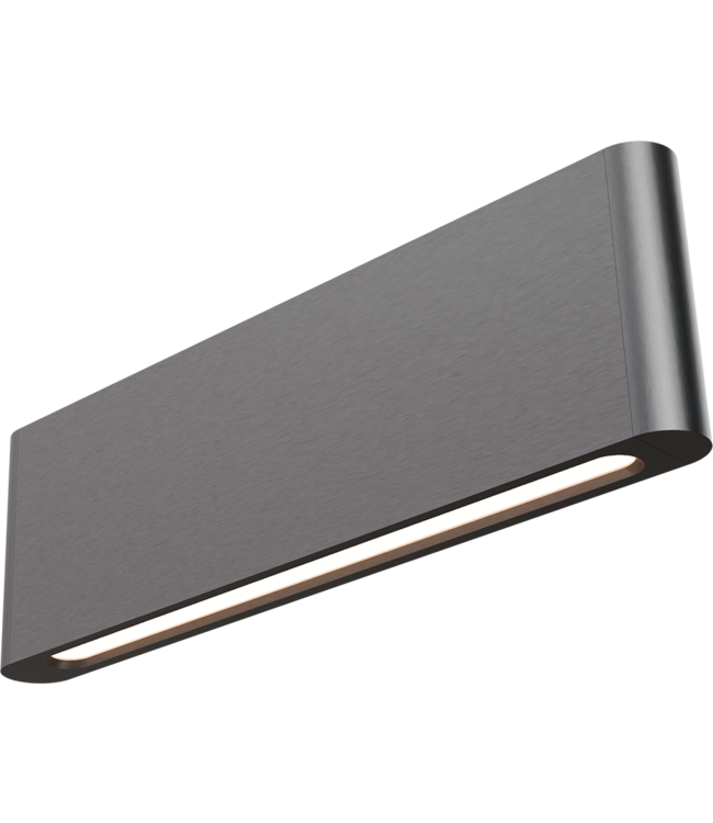 Masterlight Strakke platte  wandlamp up en down light -Black  nickel  34cm-10cm