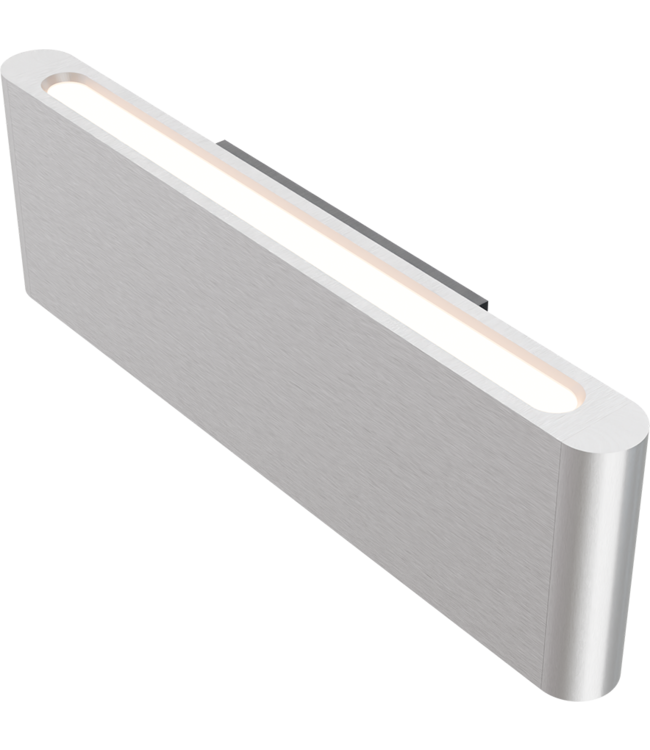 Masterlight Strakke platte  wandlamp up en down light -matt nickel  34cm-10cm