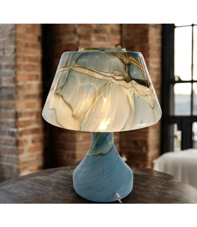 Italiaanse glazen lamp blauw design