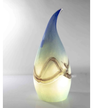 Loranto Lamp italiaansglas H45cm linea punt multicolor  blauw