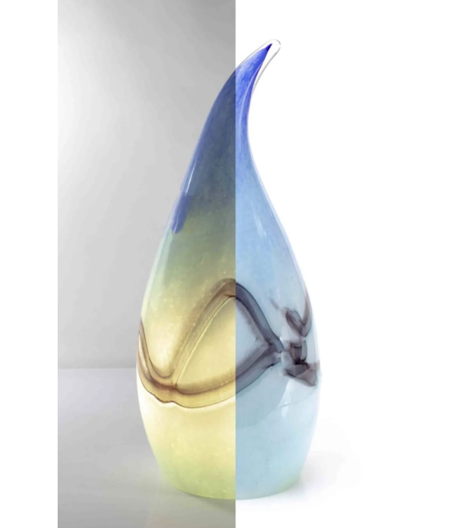 Lamp italiaansglas H45cm linea punt multicolor blauw