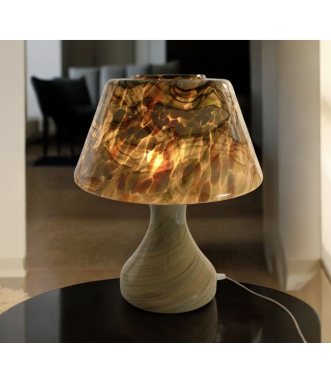Italiaanse glazen lamp multicolor zand