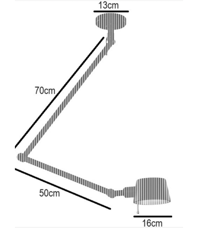 Knikarm met kleine metalen kap zwart