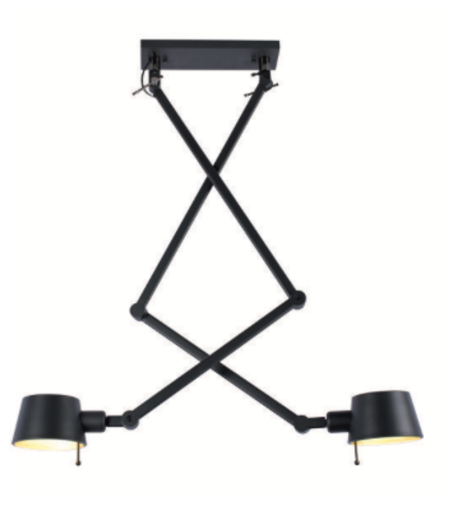 Knikarm met kleine metalen kap zwart -2 armen