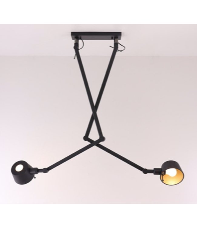 Knikarm met kleine metalen kap zwart -2 armen