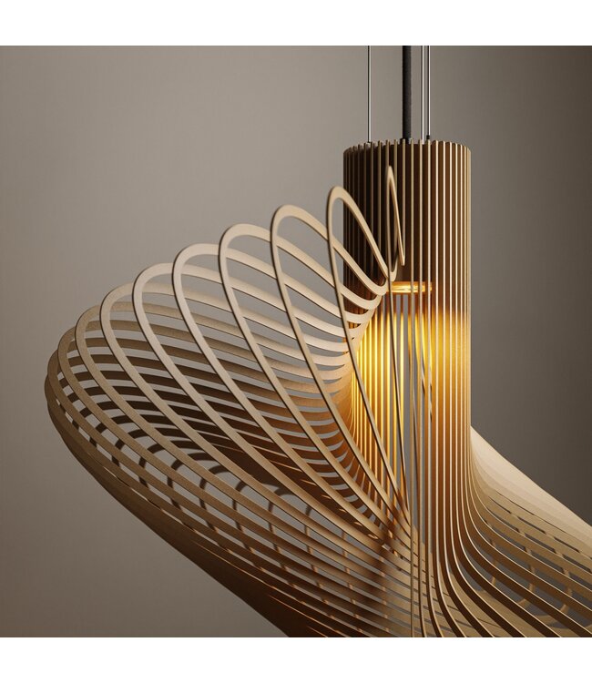 Stalen hanglamp Quartz met mooie rondingen 60cm