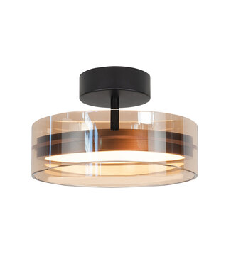 Highlight Plafondlamp zwart met glas