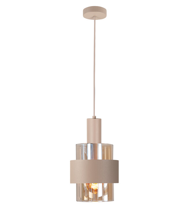 Highlight Ronde 1 lichts hanglamp beige