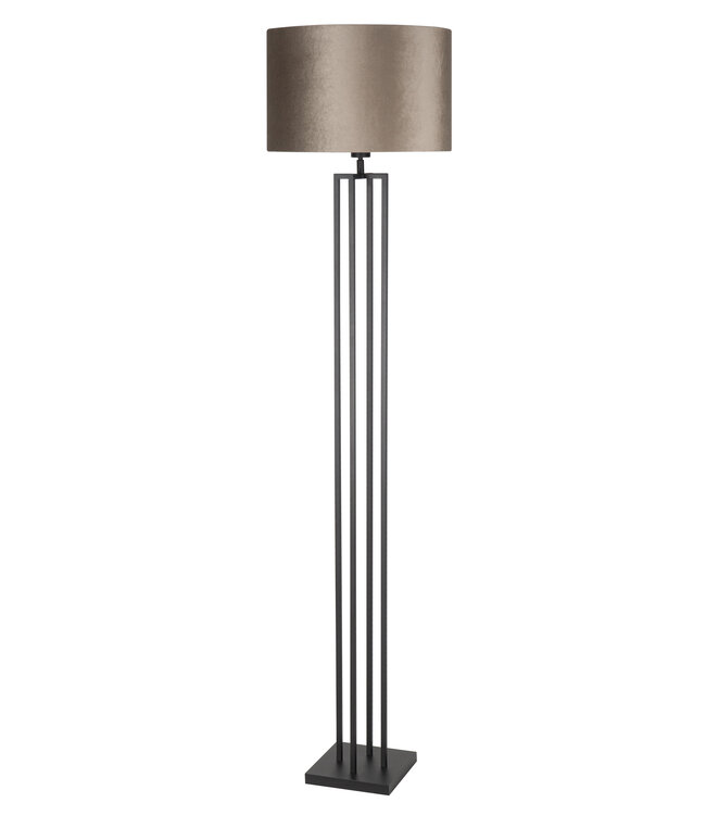 Vloerlamp Modena Zwart met zilveren kap