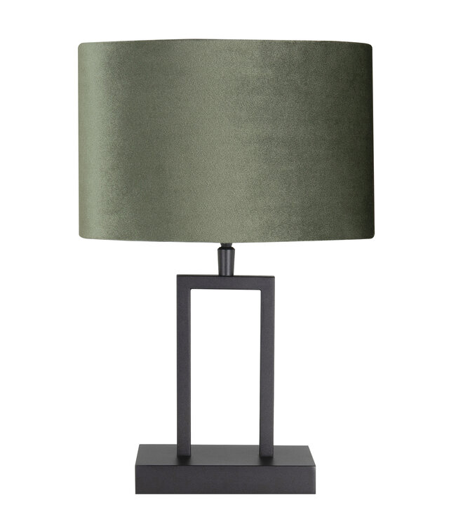 Tafellamp Monza zwart met groene kap