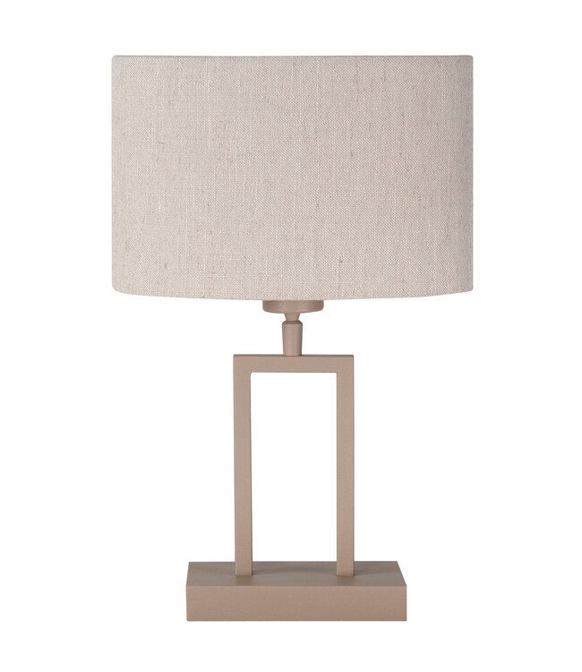 Tafellamp Monza beige met linnen kap