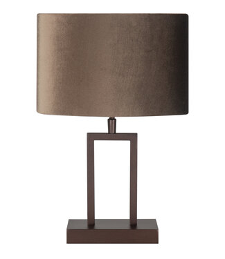Highlight Tafellamp Monza cacao met velours kap