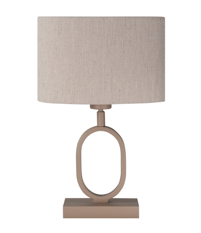 Highlight Tafellamp Verona beige met linnen kap