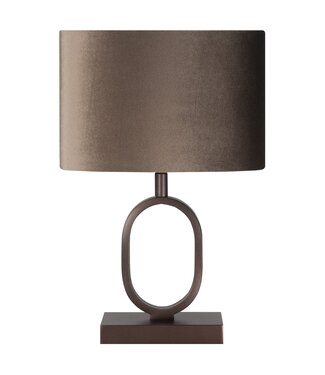 Highlight Tafellamp Verona cacao met velours kap