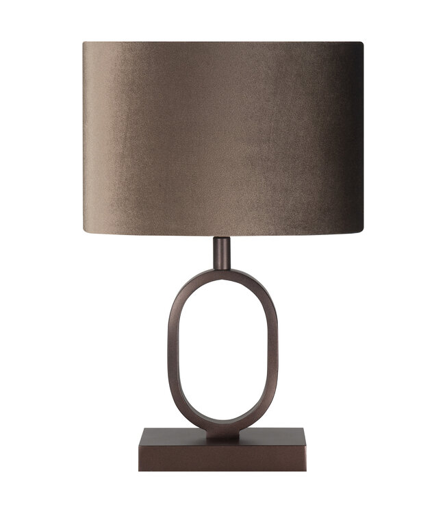 Highlight Tafellamp Verona cacao met velours kap