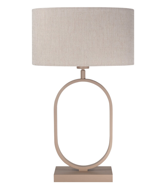 Highlight Tafellamp Verona beige met linnen kap groot